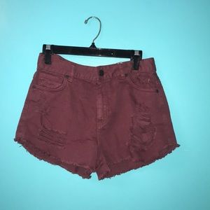 high waisted shorts with rips in them!!
